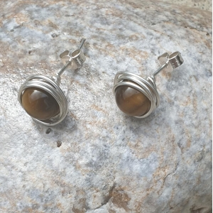 Courage - Tigers Eye Gemstone Stud Earrings Courage - Tigers Eye Gemstone Stud Earrings